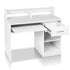 Computer Desk With Storage Slide Out Keyboard Tray Home Office Table White